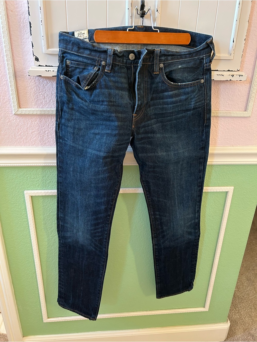 J. Crew Men’s Dark Indigo Straight Jeans 31 W 32 L Denim